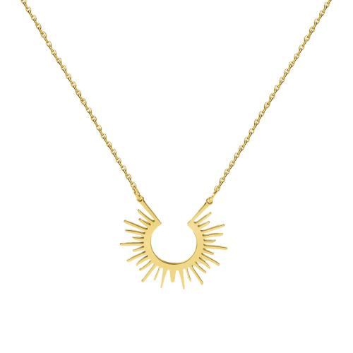 Stainless Steel Jewelry Necklace, 304 Stainless Steel, with 6cm extender chain, 18K gold plated, fashion jewelry & for woman Approx 42 cm 