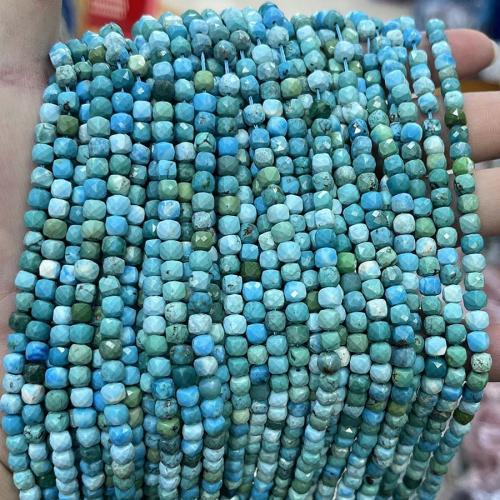 Natural Turquoise Beads, Square, DIY & faceted, mixed colors Approx 38 cm 