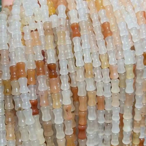 Einzelne Edelstein Perlen, Feuerzeug Imperial Jade, poliert, DIY, gemischte Farben, 6x10mm, Länge:ca. 38 cm, verkauft von Strang