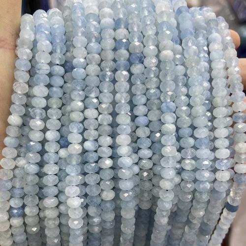 Aquamarin Perlen, Abakus,Rechenbrett, DIY & facettierte, seeblau, 4x6.5mm, Länge:ca. 38 cm, verkauft von Strang