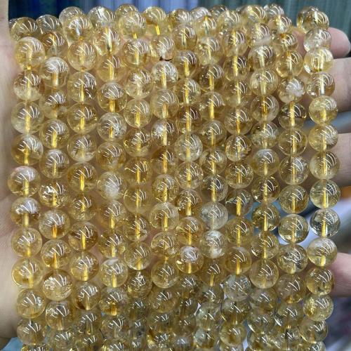 Natural Citrine Beads, Round, DIY 8mm Approx 38 cm 