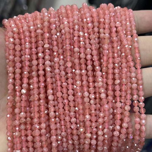 Rhodonit Perlen, Rhodochrosit Argentinien, rund, DIY & facettierte, Rosa, 3mm, Länge:ca. 38 cm, verkauft von Strang