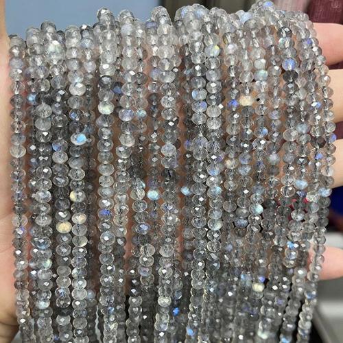 Perles en labradorite, DIY & facettes, gris Environ 38 cm, Vendu par brin