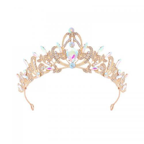 Bridal Tiaras, Zinc Alloy, plated, fashion jewelry & for woman & with rhinestone diameter 120,height 50mm 