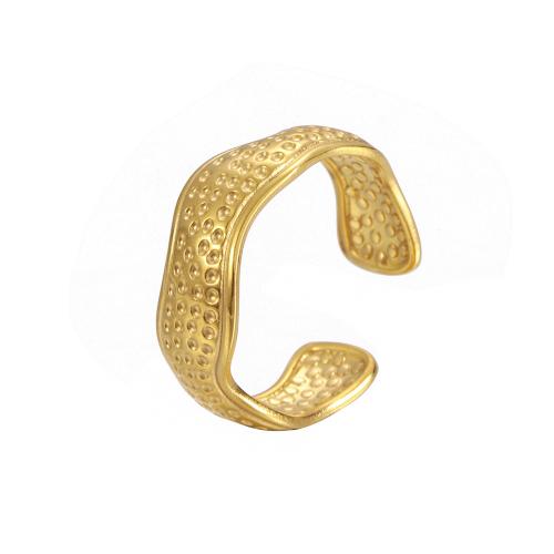 Stainless Steel Finger Ring, 304 Stainless Steel, Vacuum Ion Plating, fashion jewelry & for woman, golden, inner diameter 18mm 