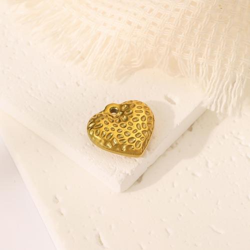 Stainless Steel Heart Pendants, 304 Stainless Steel, 18K gold plated, DIY, golden [