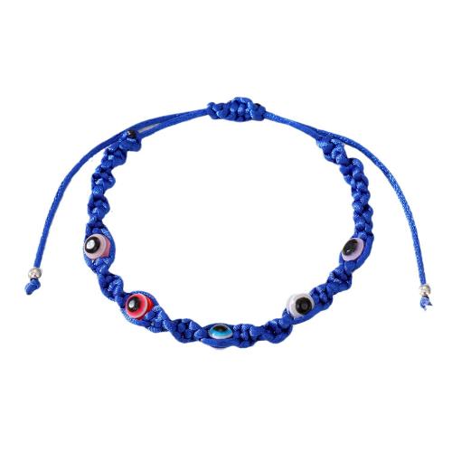 Evil Eye Jewelry Bracelet, Knot Cord, with Resin, handmade, fashion jewelry & evil eye pattern & adjustable & for woman Approx 16-28 cm 