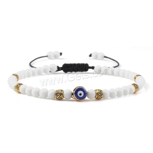 Evil Eye Jewelry Bracelet, Natural Stone, with Knot Cord & Zinc Alloy, handmade, fashion jewelry & Unisex & adjustable mm Approx 16-25 cm 
