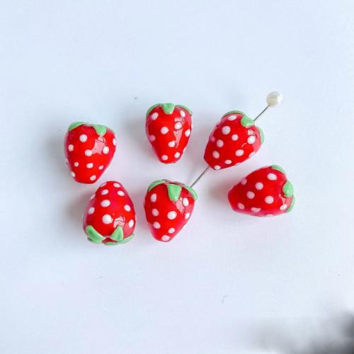 Plant Lampwork Beads, Strawberry, DIY Approx 2mm [