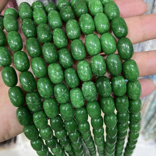 Single Gemstone Beads, Chalcedony, Oval, DIY, green Approx 