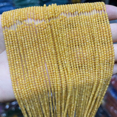 Gelbe Jade Perle, rund, DIY & verschiedene Größen vorhanden, gelb, Länge:ca. 38 cm, verkauft von Strang