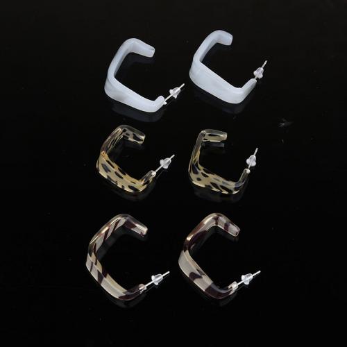 Acrylic Stud Earring, stoving varnish, fashion jewelry & for woman 