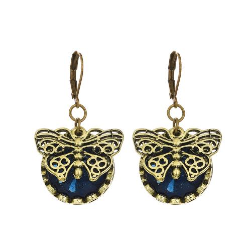 Zinc Alloy Drop Earring, with Moonstone, fashion jewelry & for woman, antique bronze color 