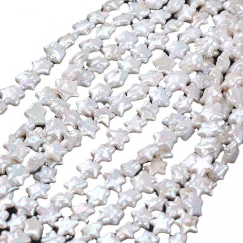 Naturel d'eau douce perles, perle d'eau douce cultivée, étoile, DIY, blanc, 11-12mm, Environ Vendu par brin
