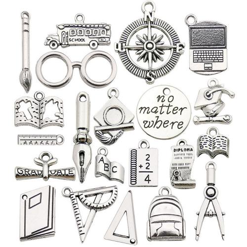 Zinc Alloy Jewelry Pendants, plated, mixed pattern & DIY, original color 9 u00d7 17mm or so, Approx 