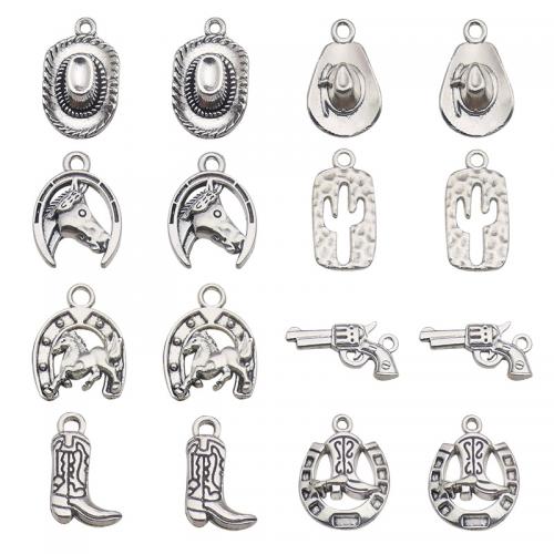 Zinc Alloy Jewelry Pendants, plated, mixed pattern & DIY, original color about 12 * 23mm 