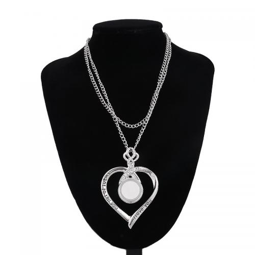 Zinc Alloy Cubic Zirconia Necklace, silver color plated, fashion jewelry & Unisex & micro pave cubic zirconia Approx 27.55 Inch 