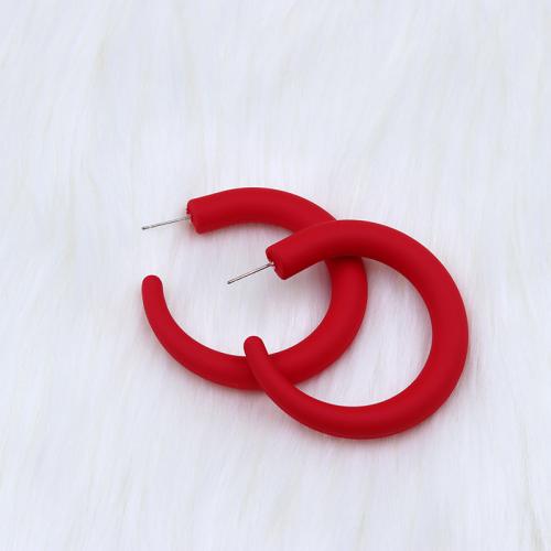 Acrylic Stud Earring, Letter C, painted, fashion jewelry & for woman 