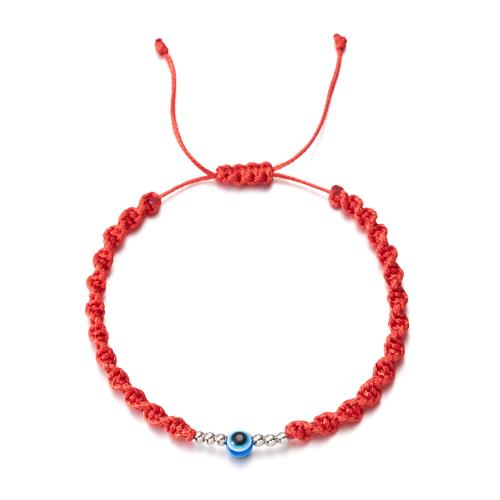 Evil Eye Jewelry Bracelet, Polyester Cord, with Resin, handmade, fashion jewelry & Unisex & evil eye pattern & adjustable Approx 16-26 cm 