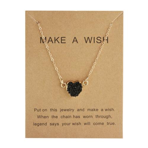 Resin Zinc Alloy Necklace, with Resin, with 5cm extender chain, Heart, gold color plated, fashion jewelry & for woman Approx 38 cm 