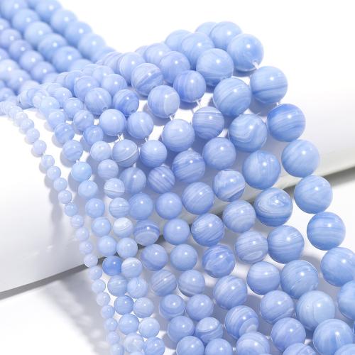 Single Gemstone Beads, Synthetic Agate, Round, DIY purple 
