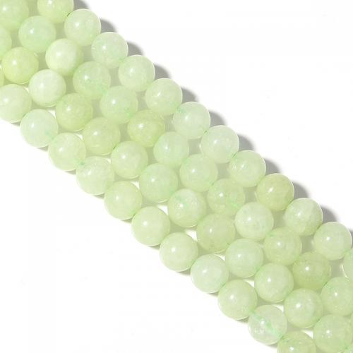 Single Gemstone Beads, Hetian Jade, Round, DIY green Approx 38 cm 
