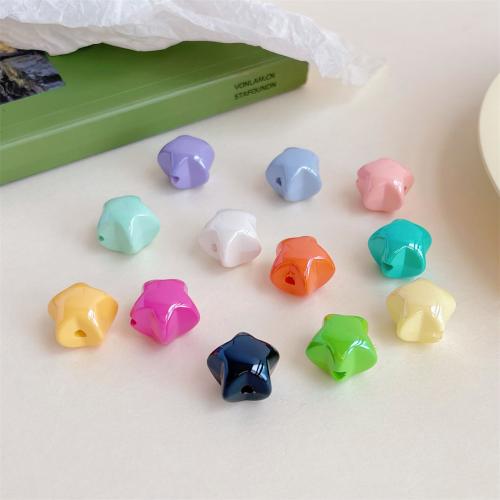 Perles acryliques plaquée, Acrylique, étoile, Placage UV, DIY, plus de couleurs à choisir, 17mm, Environ Vendu par sac