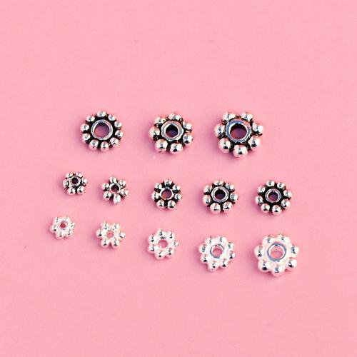 Sterling Silver Spacer Beads, 925 Sterling Silver, Plum Blossom, DIY 