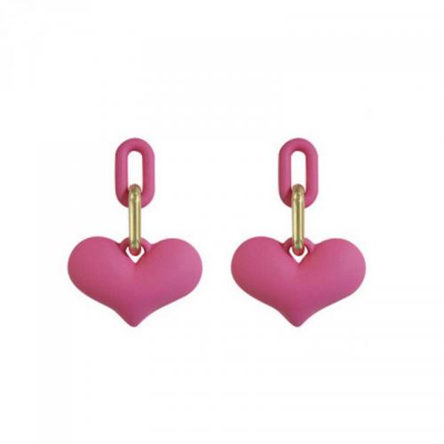 Acrylic Drop Earring, Heart, fashion jewelry & for woman 