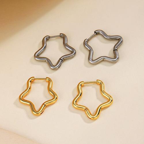 Stainless Steel Leverback Earring, 304 Stainless Steel, Star, Vacuum Ion Plating, fashion jewelry & for woman 