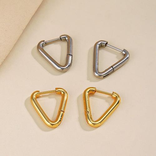 Stainless Steel Leverback Earring, 304 Stainless Steel, Triangle, Vacuum Ion Plating, fashion jewelry & for woman 