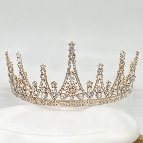 Bridal Tiaras, Zinc Alloy, plated, fashion jewelry & for woman & with rhinestone Diameter 155mm,height 72mm 