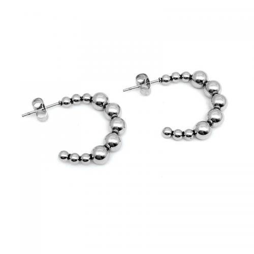 Stainless Steel Stud Earring, 304 Stainless Steel, for woman, silver color 
