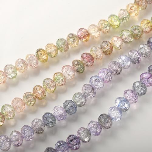 Crackle Glass Beads, Flat Round, DIY Approx 1.9mm 