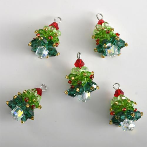 Resin Weihnachtsanhänger, Kristall, mit Harz, Weihnachtsbaum, DIY & verschiedene Größen vorhanden, mehrere Farben vorhanden, verkauft von PC[