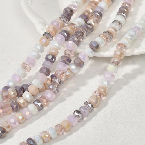 Mode Kristall Perlen, flache Runde, DIY, mehrere Farben vorhanden, 8x5mm, Bohrung:ca. 1.3mm, ca. 70PCs/Strang, verkauft von Strang