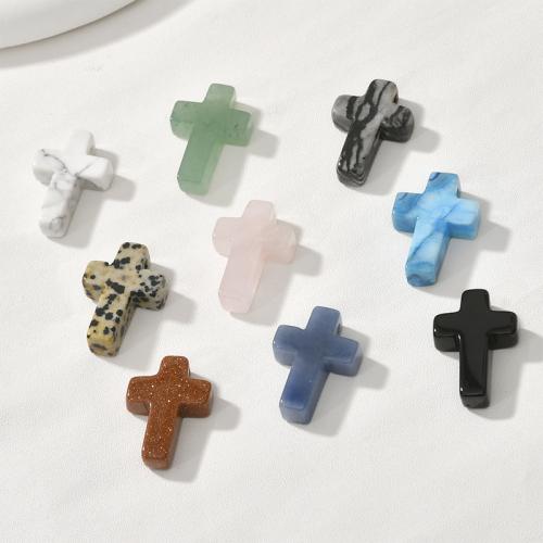 Joyas de piedras preciosas colgante, Cruces, Bricolaje & diferentes materiales para la opción, más colores para la opción, 26.4x17.8mm, Vendido por UD