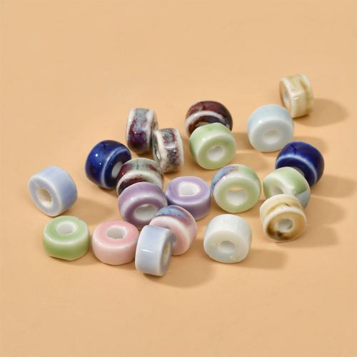 Plating Porzellan Bead, Rondell, DIY, keine, 10x6mm, Bohrung:ca. 3.3mm, 5PCs/Tasche, verkauft von Tasche