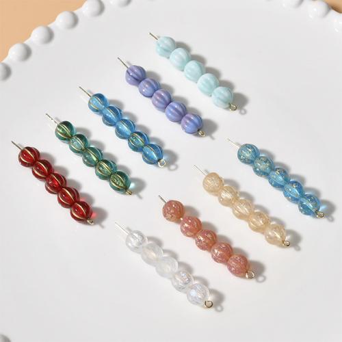Perles de verre végétales, chalumeau, Citrouille, DIY, plus de couleurs à choisir, 8mm Environ 0.8mm, Vendu par PC