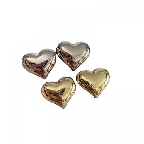 Brass Stud Earring, Heart, stoving varnish, fashion jewelry & for woman 16mm 