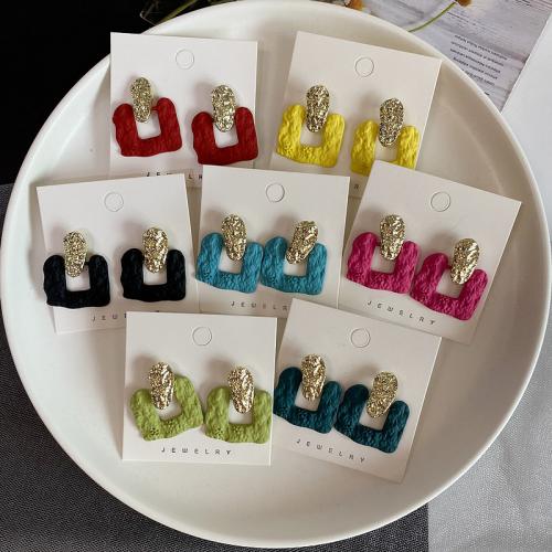 Harz Leverback Ohrring, Messing, Quadrat, Modeschmuck & für Frau & hohl, keine, 30mm, verkauft von Paar