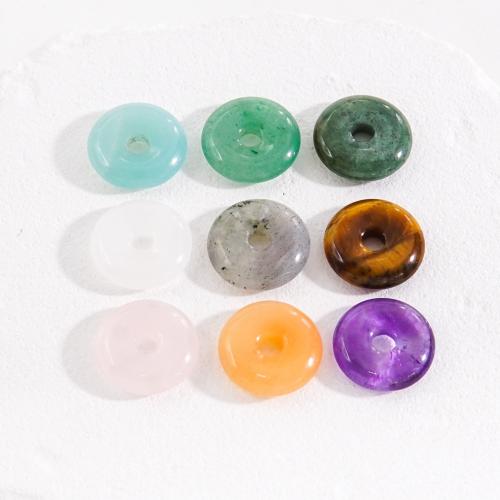 Gemstone Jewelry Pendant, Natural Stone, Round, Vacuum Ion Plating, DIY Approx 2.5mm, Approx 