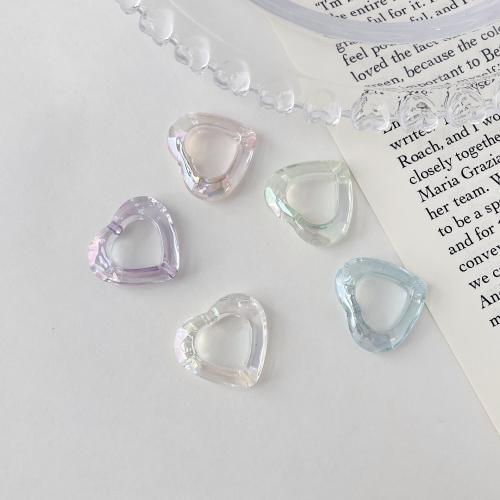 Perles acryliques plaquée, Acrylique, coeur, DIY & creux, plus de couleurs à choisir Environ Vendu par sac