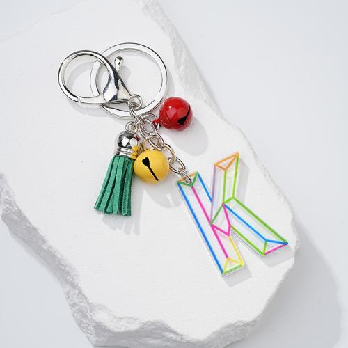 Acryl Schlüsselkette, Zinklegierung, mit Acryl, Alphabet-Buchstabe, Multifunktions & unisex & verschiedene Stile für Wahl, 100x50mm, verkauft von PC