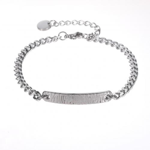 Titanium Steel Bracelet & Bangle, with 5CM extender chain, polished, Unisex original color Approx 18 cm 