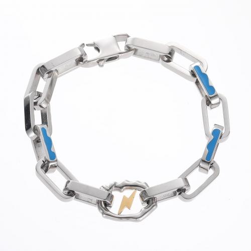 Titanium Steel Bracelet & Bangle, polished, Unisex & epoxy gel, original color 