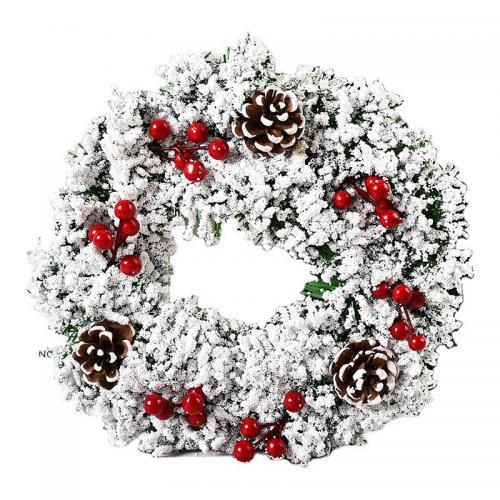 Christmas Wreath, PVC Plastic, Christmas Design 230mm 