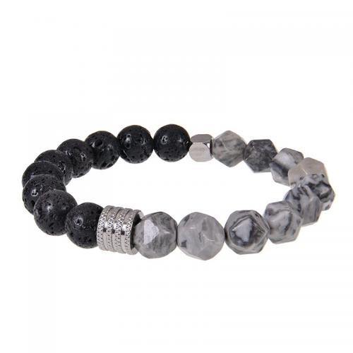Gemstone Bracelet, with Stainless Steel, handmade & Unisex & faceted Approx 7-8.5 Inch 