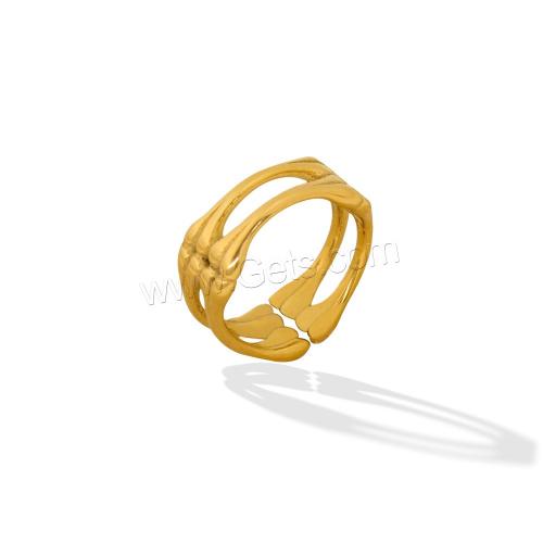 Stainless Steel Finger Ring, 304 Stainless Steel, Vacuum Ion Plating, fashion jewelry & for woman & hollow, golden, 13mm 