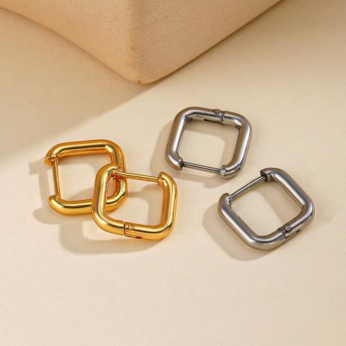 Stainless Steel Leverback Earring, 304 Stainless Steel, Square, Vacuum Ion Plating, fashion jewelry & for woman 